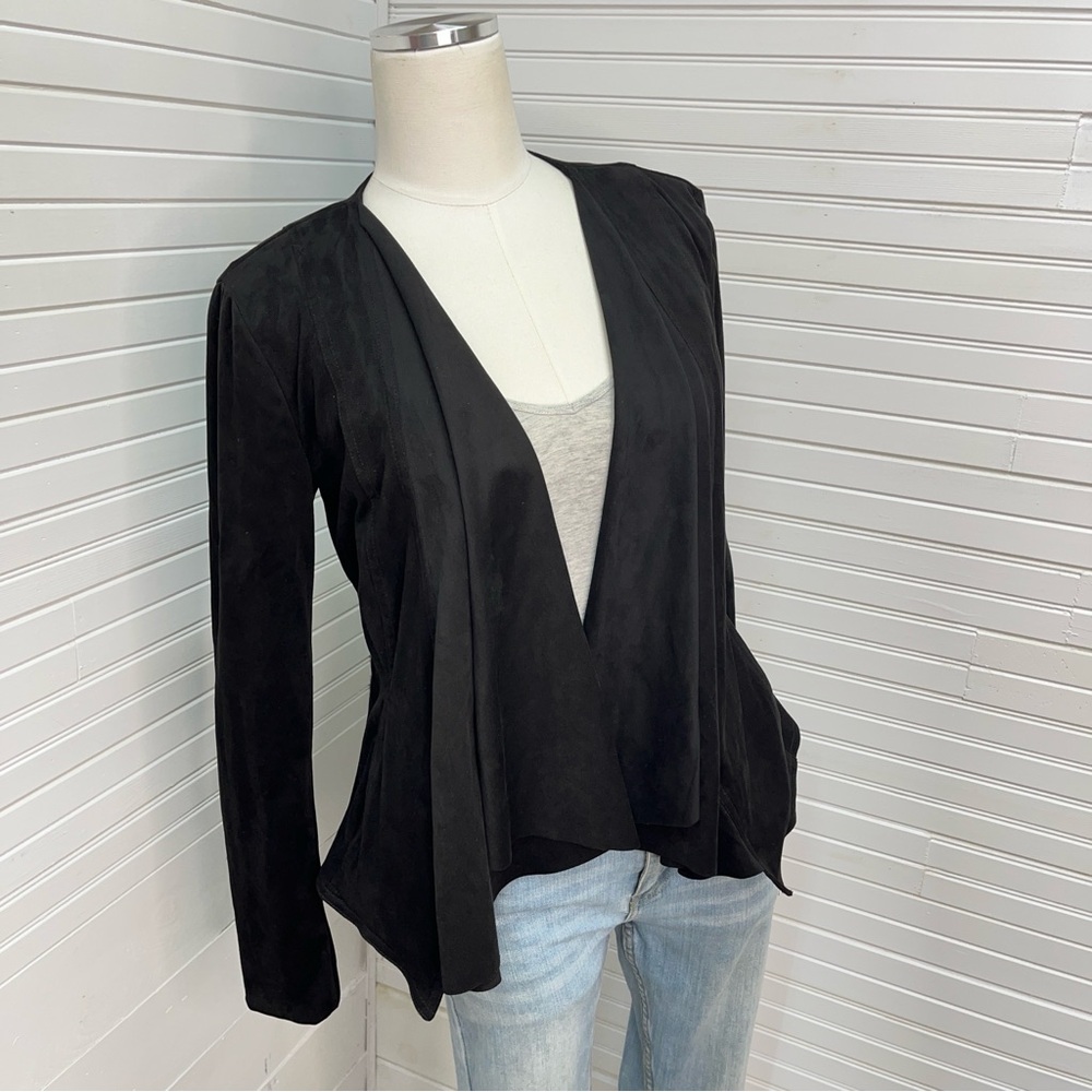 Anthropologie Hutch Draped Faux Suede Jacket
